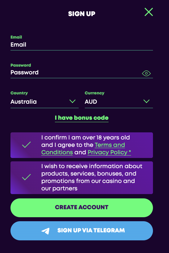 casino rocket registration