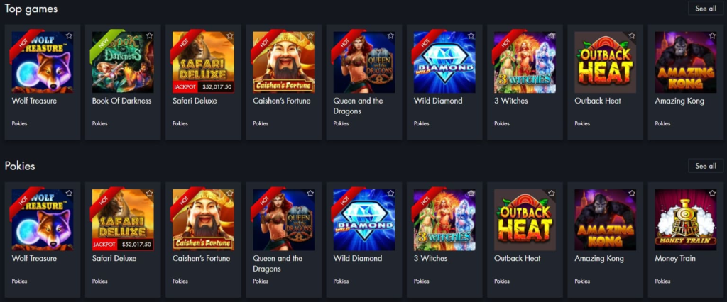 Tangiers Casino games