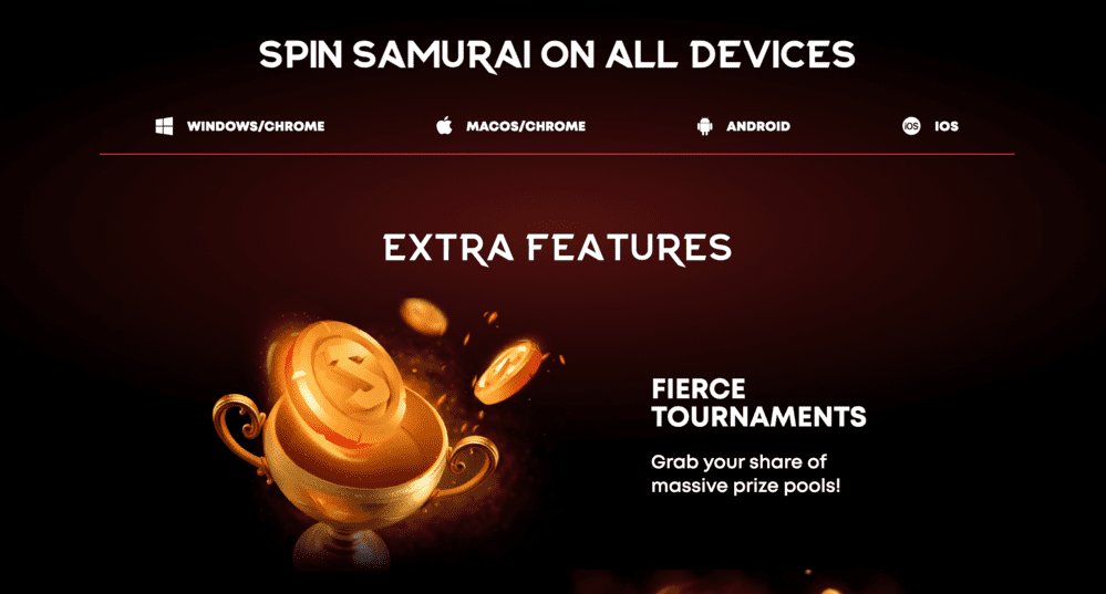Spin Samurai for 5 dollars deposit
