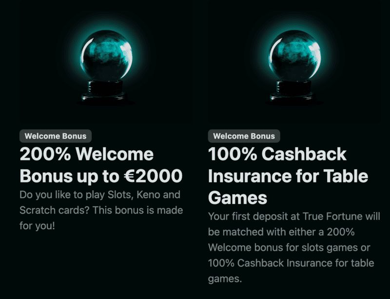 true fortune casino welcome bonus